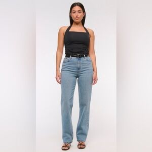 Abercrombie 90s Straight Ultra High Rise Curve Love 28 Light Wash